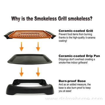 Smokeless griddle grill with glass lid BBQ grills toaster electric griddle grill